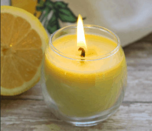 Yellow candle burning.