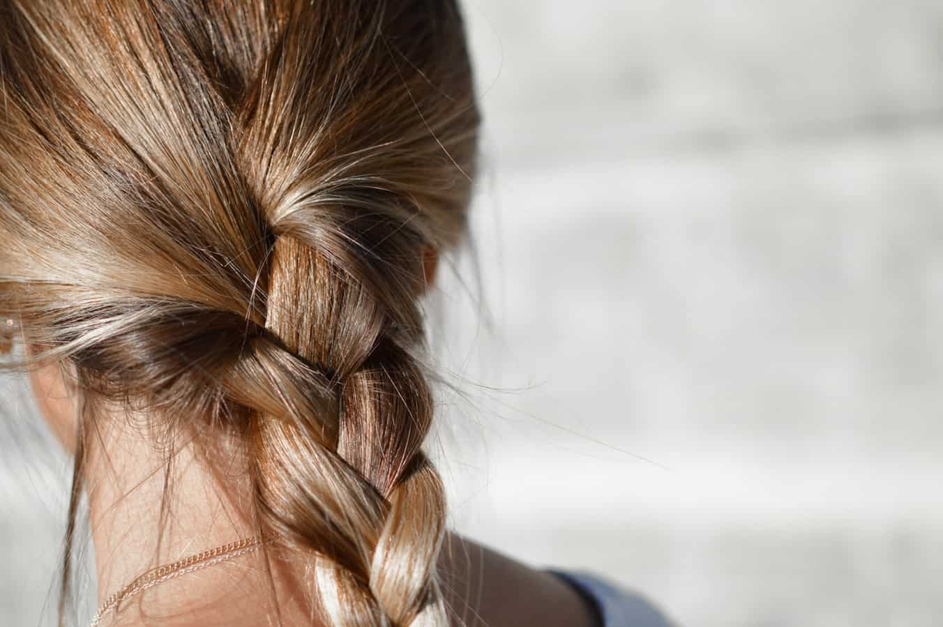 Close up of hair in braid.