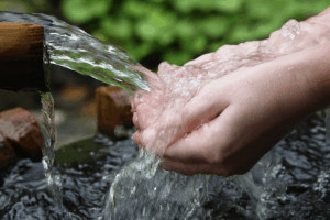 Woman washing hands