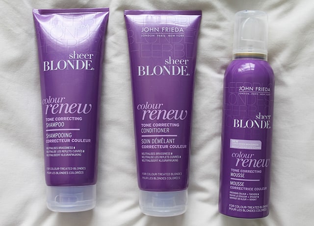 John Frieda colour renew system product bottles.