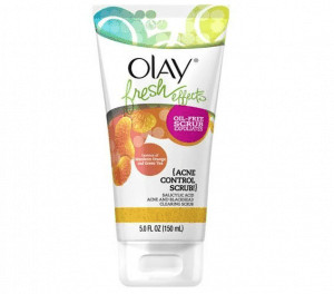 Olay's fresh effects clear skin acne hater deep scrub.