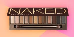 Urban Decay naked palette with brush.