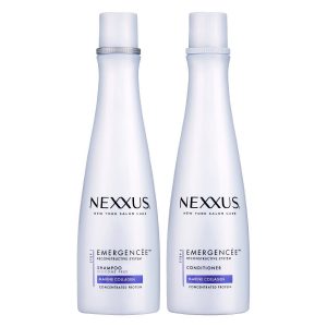 Two bottles of Nexxus' emergencee treatment.