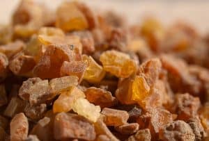 Pieces of myrrh.