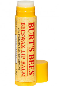 Burt's Bees Beeswax Lip Balm packaging.
