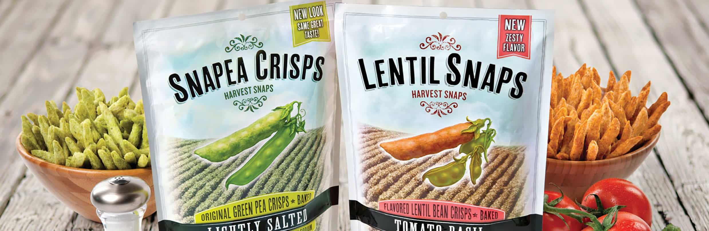 HARVEST SNAPS TWO NEW FLAVORS! ~REVIEW: Caesar Baked Green Pea & Tomato  Baked Red Lentil 