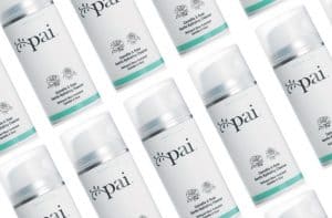 Pai hydrating skin cleanser product bottles.