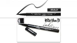 Open eye liner pen with scribble.