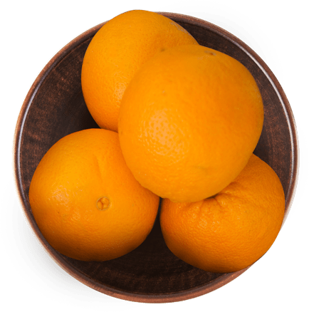 Oranges in a bowl.