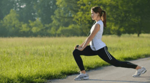 woman exercising.