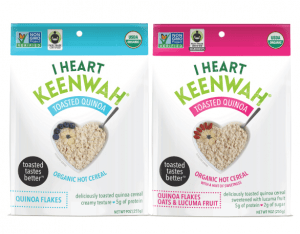 packages of I Heart Keenwah hot cereal.