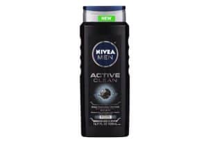 Bottle of nivea charcoal body wash.