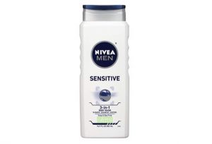 Bottle of nivea body wash for men.