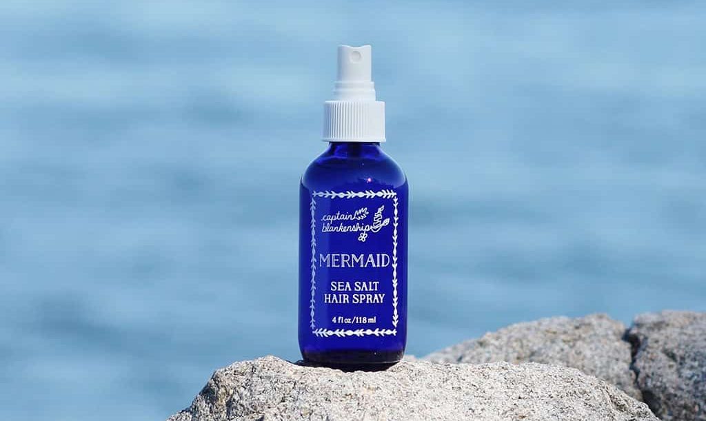 Bottle of Captain Blankenship Mermaid Sea Salt Hair Spray.