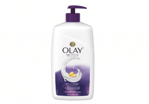 Bottle of Olay's age defying body wash.