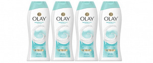 Bottle of Olay’s sensitive skin unscented body wash.