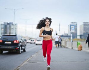 Woman jogging.