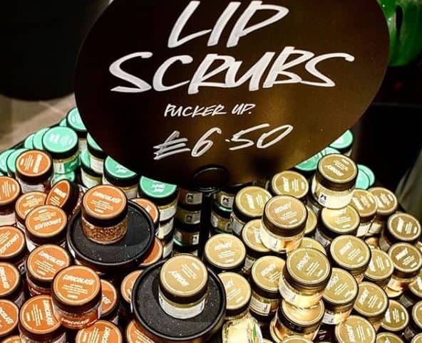 A selection of Lush lip scrubs.