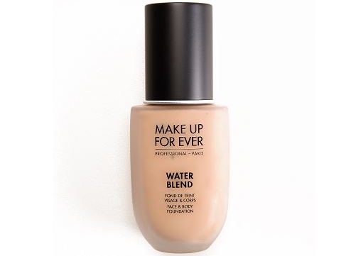 Bottle of Make Up For Ever Water Blend Foundation.