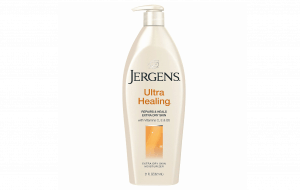 Pump bottle of Jergens Ultra Healing Lotion.