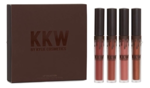 KKW X Kylie Lip Set with lipsticks lined up. 