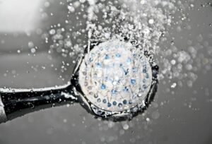 Water coming out of a shower